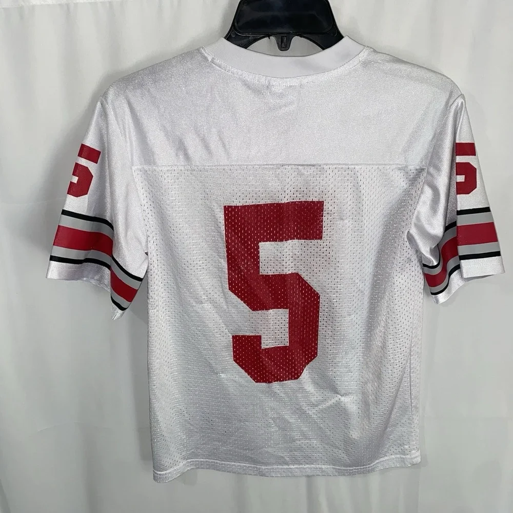 Nike Ohio State Buckeyes #5 Football Jersey White Youth Kids Size Small 8/10
